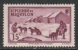 1938 St. Pierre and Miquelon - Sc 177 - used VF - 1 single - Dog Team