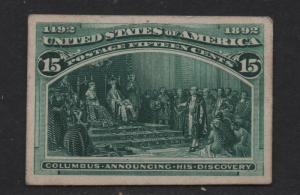 $US Sc#238p4 M/VF Columbian Plate Proof on Card, Cv. $80