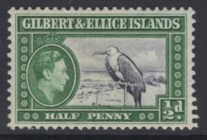 GILBERT & ELLICE IS. SG43 1939 ½d INDIGO & DEEP BLUISH GREEN MTD MINT