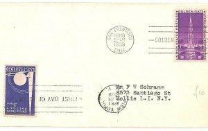 USA FDC San Francisco New York First Day Cover *Golden Gate Station* 1939 GI8