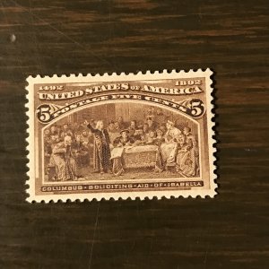 US SCOTT 234 - 5¢ Columbian Exposition (4) - M, NG, XF/Superb -2011 SSCV $210.00