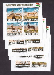 Niger 2013 Fauna Gazelles Sheets Lot CTO x 5