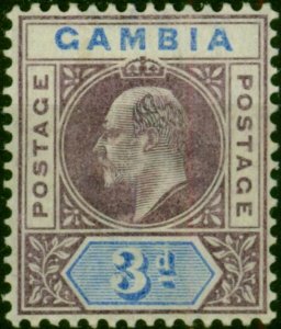 Gambia 1902 3d Purple & Ultramarine SG49 Fine MM