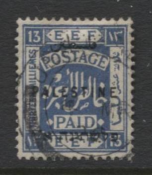 Palestine -Scott 57 - Overprinted at London - 1922- VFU - Single 13m Stamp