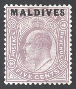 Maldive Islands Sc# 4 MH 1906 Overprint