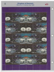 DENMARK 1979-2001 GREENLAND 22 YEARS OF CHRISTMAS SEALS IN FULL SHEETS