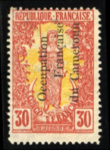 French Colonies, Cameroon #124 Cat$110, 1916 30c carmine rose and orange, hinged