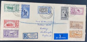 1952 Port Stanley Falkland Island Airmail Cover To Botley England Sc#107-115