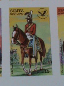 STAFFA SCOTLAND STAMP: SOLDIERS  ON HORSES IMPERF- MNH - MINI SHEET