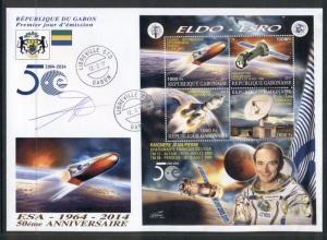  Space ESA Spacecraft Astronaut Jean-Pierre Haignere Gabon FDC first day cover