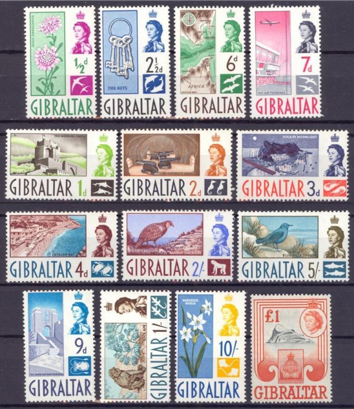 GIBRALTAR 147 - 160  SET  MINT NEVER HINGED OG ** NO FAULTS VERY FINE ! - T841