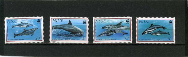 NIUE 1993 FAUNA DOLPHINS SET OF 4 STAMPS MNH 