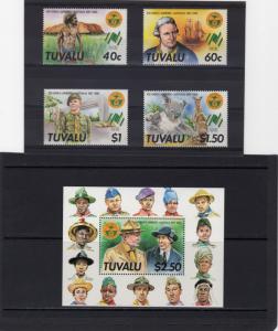 Tuvalu  1987 Sc#460/464 Scout Jamboree Australia/Cap.James Cook Set+S/S MNH