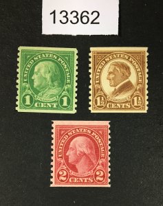 MOMEN: US STAMPS  # 597-599 MINT OG NH LOT #13362