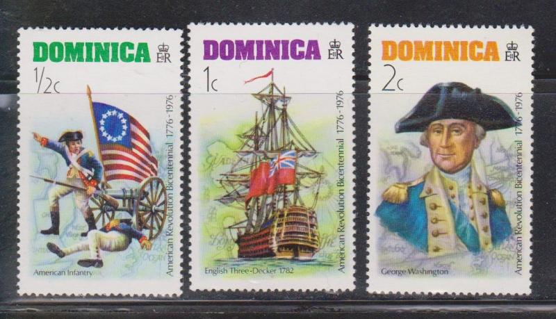 DOMINICA Scott # 472-4 MNH - United States Bi-centennial