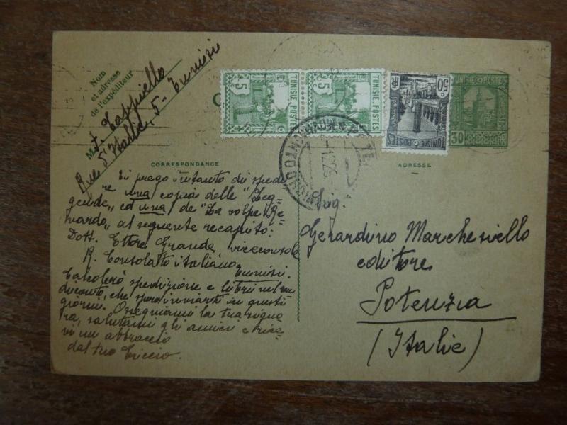 Tunisia Uprated PPC to Italy with message (36bea)