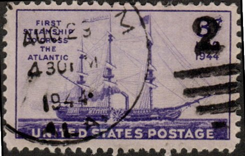 United States 923 - Used - 3c Ship Savannah (1944)