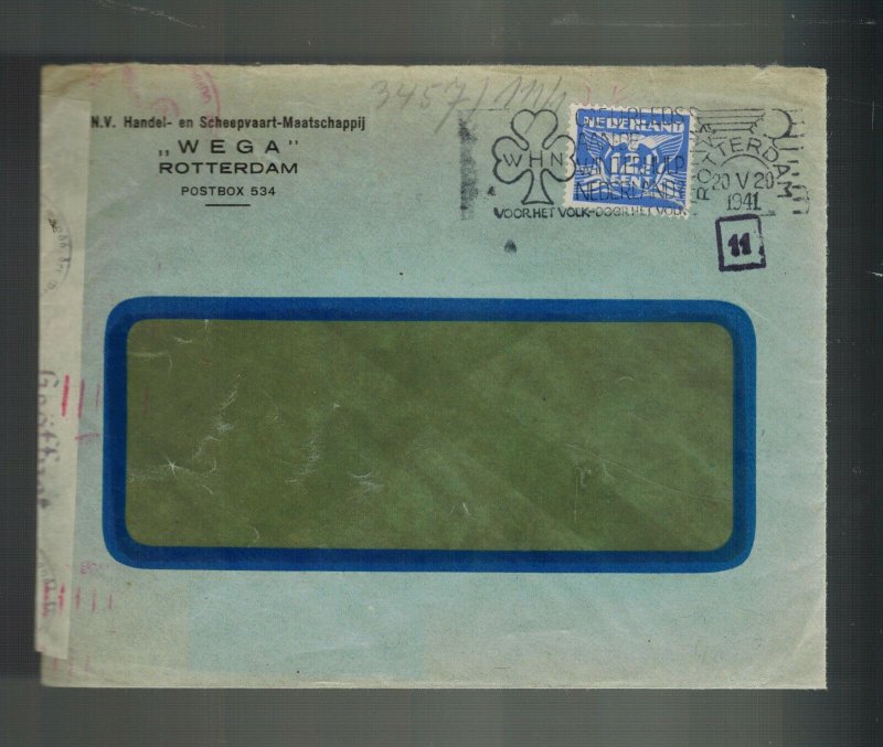 1941 Rotterdam Netherlands Censored Commercial Window Cover WEGA