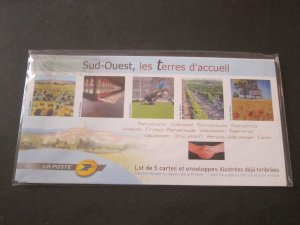 France Laposte 5 pre-paid neat cachet envelop+card pack 