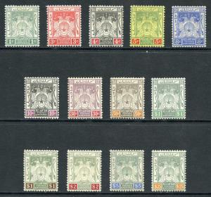 Kelantan SG1/13 1911 Set of 13 wmk Mult Crown CA M/Mint