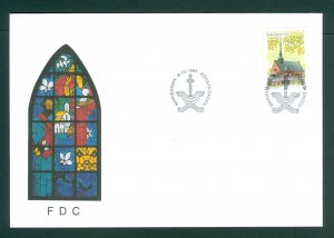 Aland. 1997 FDC. Stained Glass Windows. Mariehamns Church.