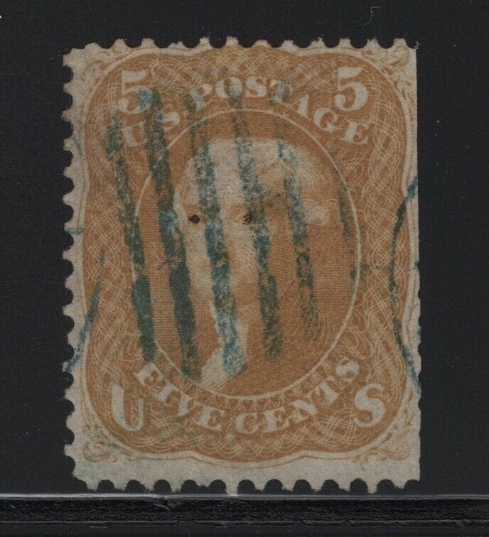 67 F-VF used , small faults neat bluecancel with nice color cv $ 750 ! see pic !
