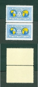 Sweden. Poster Stamp Mnh  Pair. Rotary 1905-1955. World Map. Logo