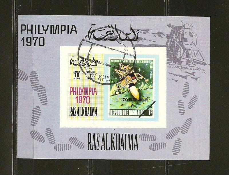 Ras al Khaima Philympia 1970 Souvenir Sheet CTO (1)