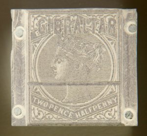 Gibraltar Queen Victoria 2½p Catalog Metal Die Stamp Postage Cliche