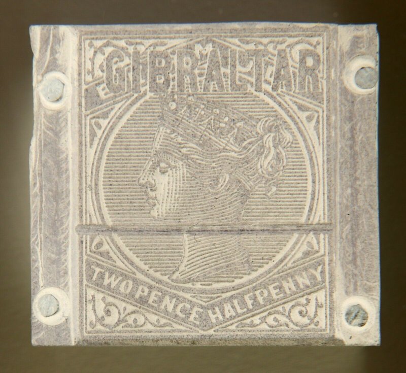 Gibraltar Queen Victoria 2½p Catalog Metal Die Stamp Postage Cliche