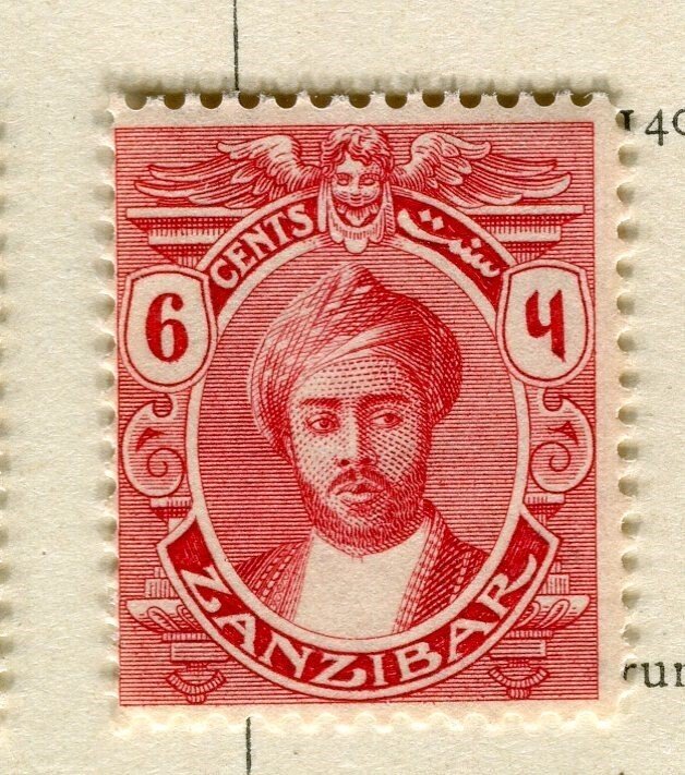 ZANZIBAR; 1921 early Sultan issue fine Mint hinged 6c. value