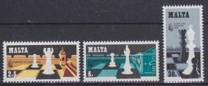 Malta 1980 Scott 577-579 Chess Olympiad MNH