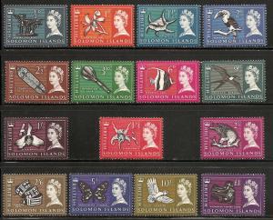 Solomon Isls. 128-42 Mint OG 1965 QEII Definitives CV $58.35