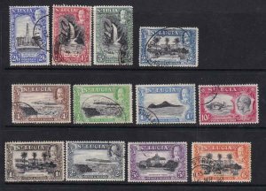 St Lucia 1936 SC 95-106 USed 