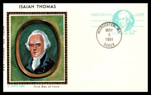 US UX89 Isaiah Thomas Colorano U/A FDC Postal Card