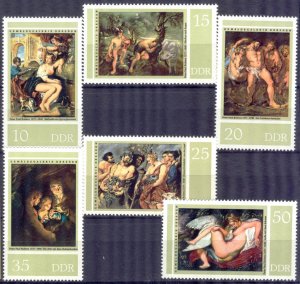 Germany DDR 1977 Art Paintings Peter Paul Rubens Sc# 1822-1827 MNH