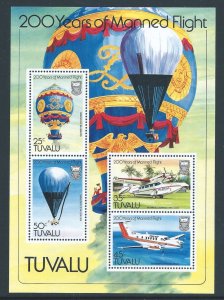 Tuvalu #211a NH Manned Flight Bi-Cent. SS