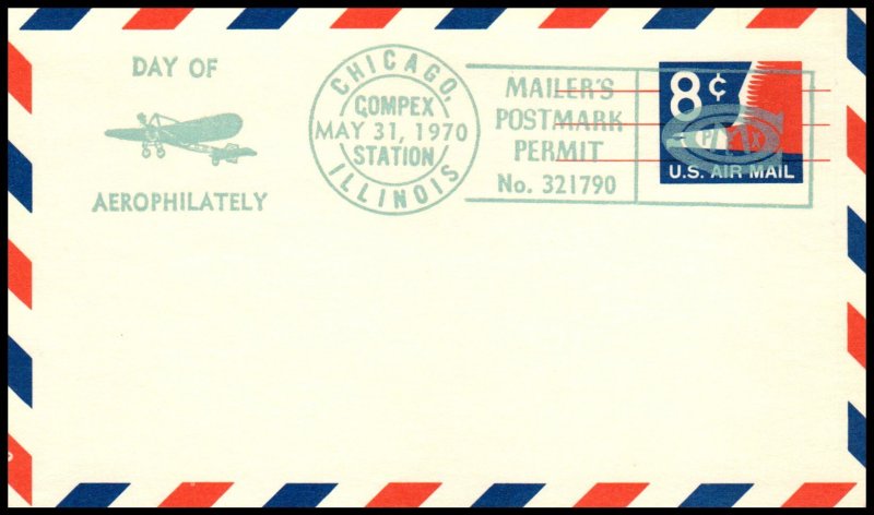 US Day of Aerophilately Compex 1970 Compex 1961 Cancel Postcard Cover