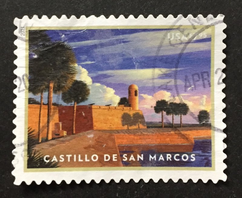 U.S. 2021 #5554 Prioity Mail Stamp, Castillo De San Marcos, Used.