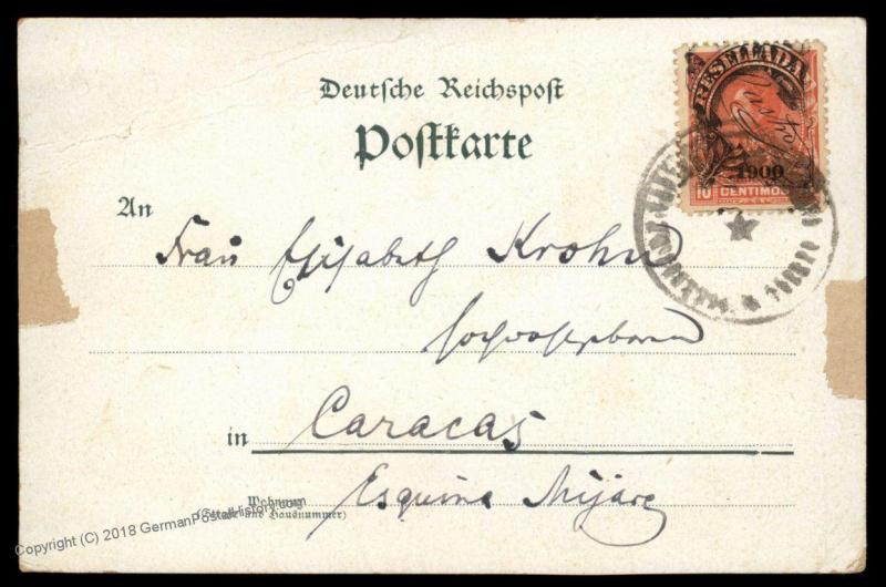 Germany ca1902 SMS Vineta Venezuela Cover Resellada 10c Stamp 88231