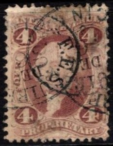 US Revenue Scott #- R22c 4 Cents George Washington Proprietary Used