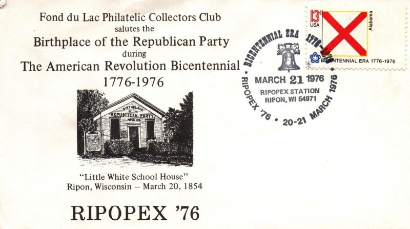 BIRTHPLACE OF THE REPUBLICAN PARTY DURING THE AMERICAN REVOLUTION RIPOPEX '76