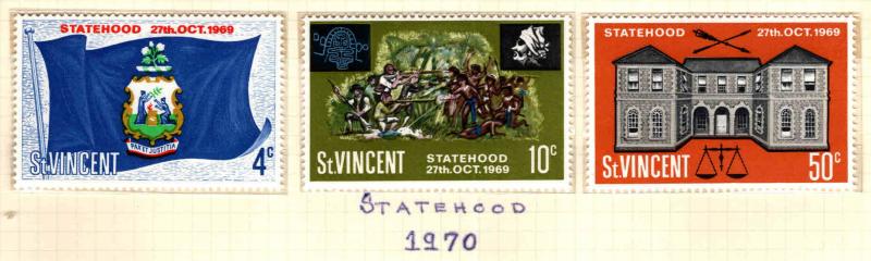 Grenadines of St. Vincent Scott 276-278 MNH** 1969 Statehood set