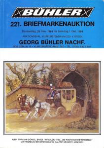 Buhler: Sale # 221  -  221. Briefmarkenauktion, Georg Buh...