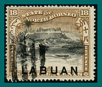 Labuan 1897 Mt Kinabalu, p16, cancelled  #81,SG96b