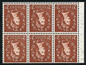 SG573Wi 2d Wilding No Phosphor Wmk Crowns INVERTED Booklet Pane U/M