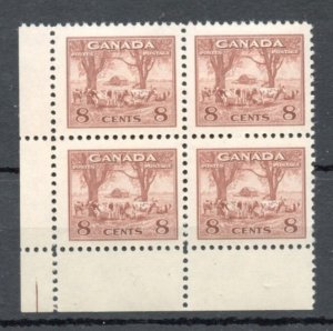 ?#256 War Issue 8c block of 4 VF MNH Cat$15 Canada mint