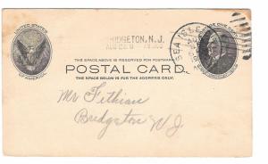UX18 Bridgeton NJ Hampden Machine Cancel Sea Isle City Duplex 1903 Postal Card