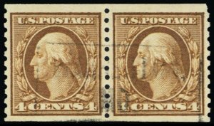 457, Used XF 4¢ Coil Pair Very Scarce & Genuine! - Stuart Katz