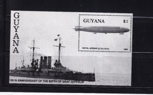 LI05 Guyana 1989 150th Anniversary of the Birth of Ferdinand Graf von Zeppelin